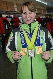 Nives Grnjak z dvema zlatima in eno srebrno medaljo na zadnjih svetovnih igrah.